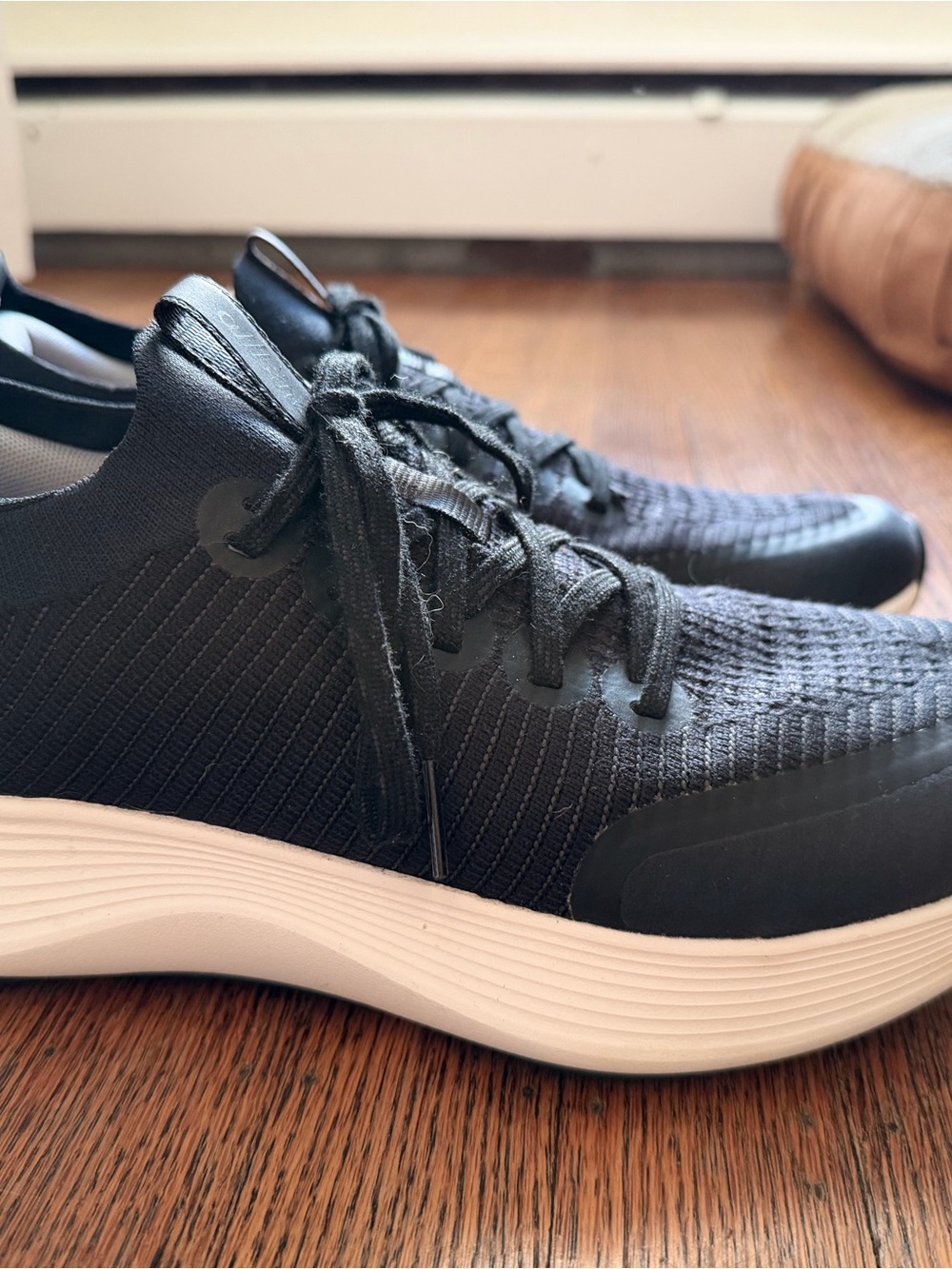 allbirds Women's Black Knit Running Sneakers with White Midsole - Picture 3 of 5